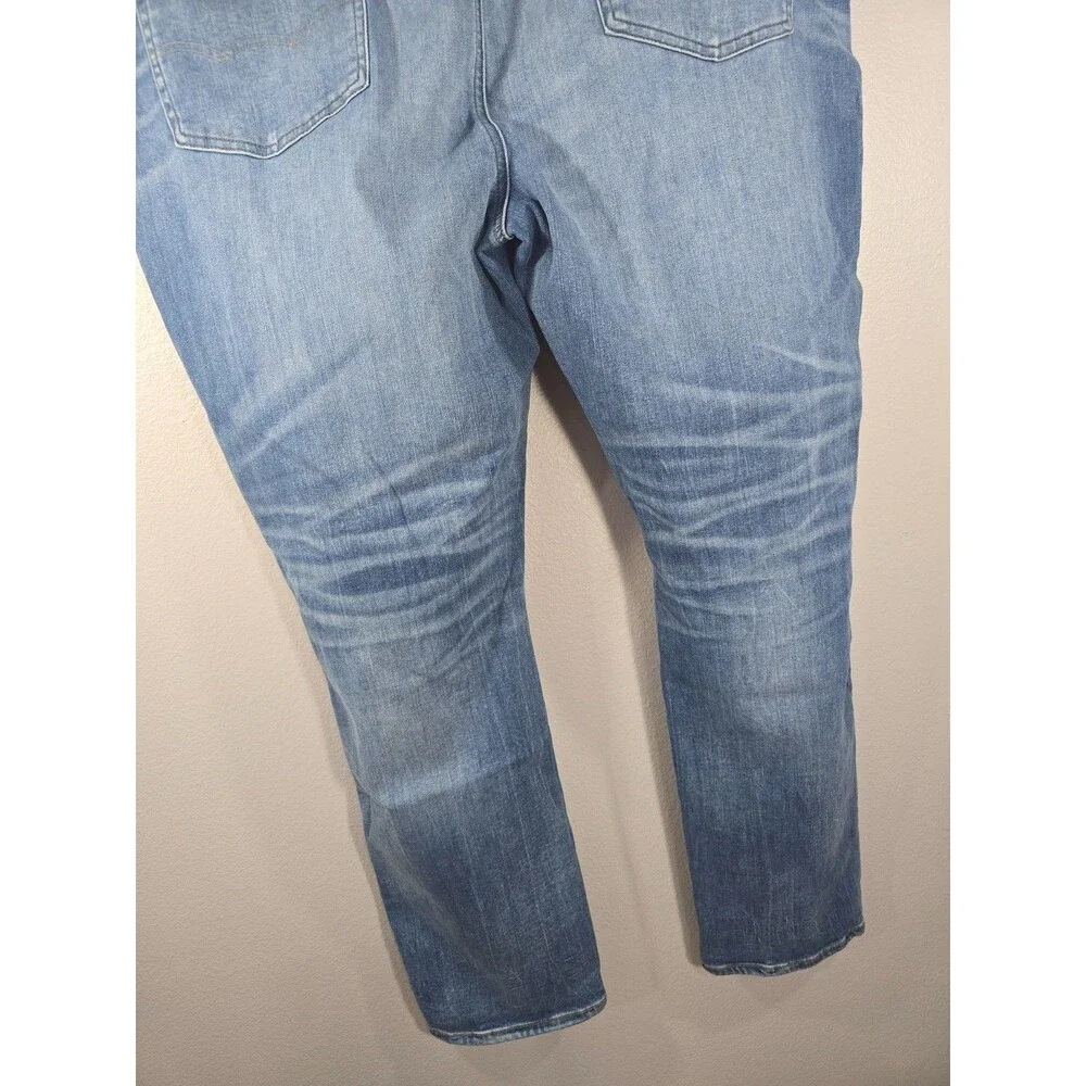 American Eagle Mens Skinny Jeans 46x32 Blue Distressed whiskered Cozy AirFlex BN